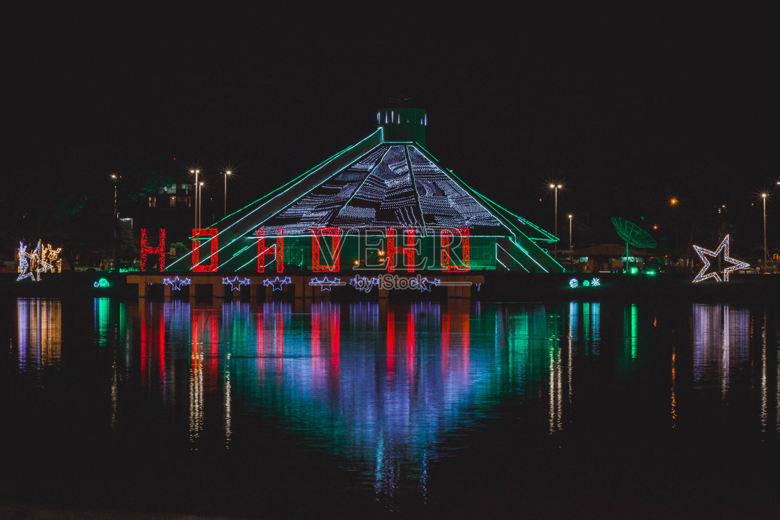 圣诞灯照片摄影图片