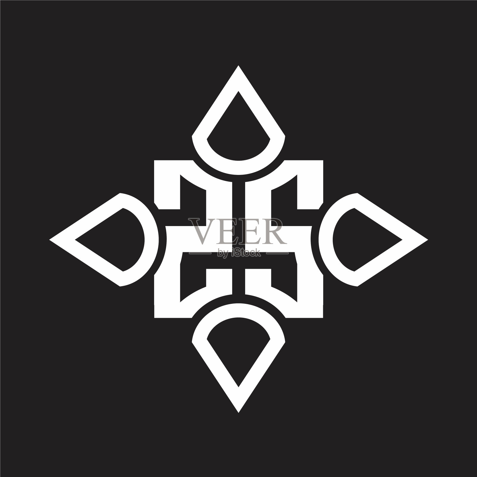 Zs标志由四个圆锥体交织而成插画图片素材