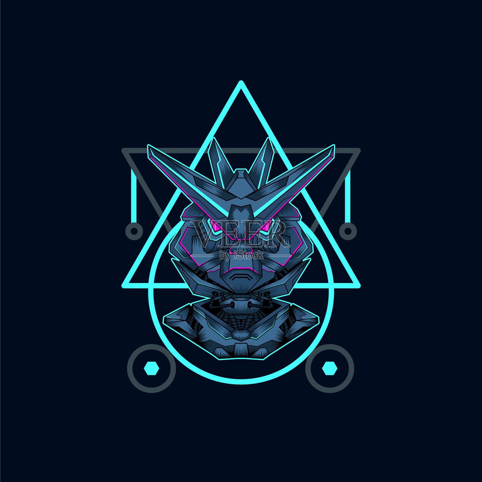 机甲与神圣的几何学背景图形插画图片素材