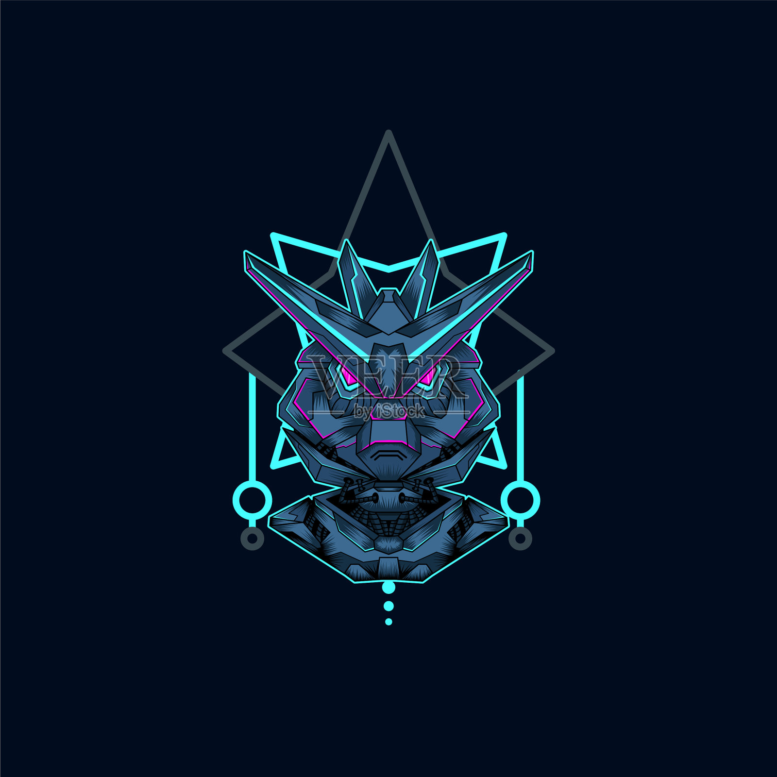 机甲与神圣的几何学背景图形插画图片素材