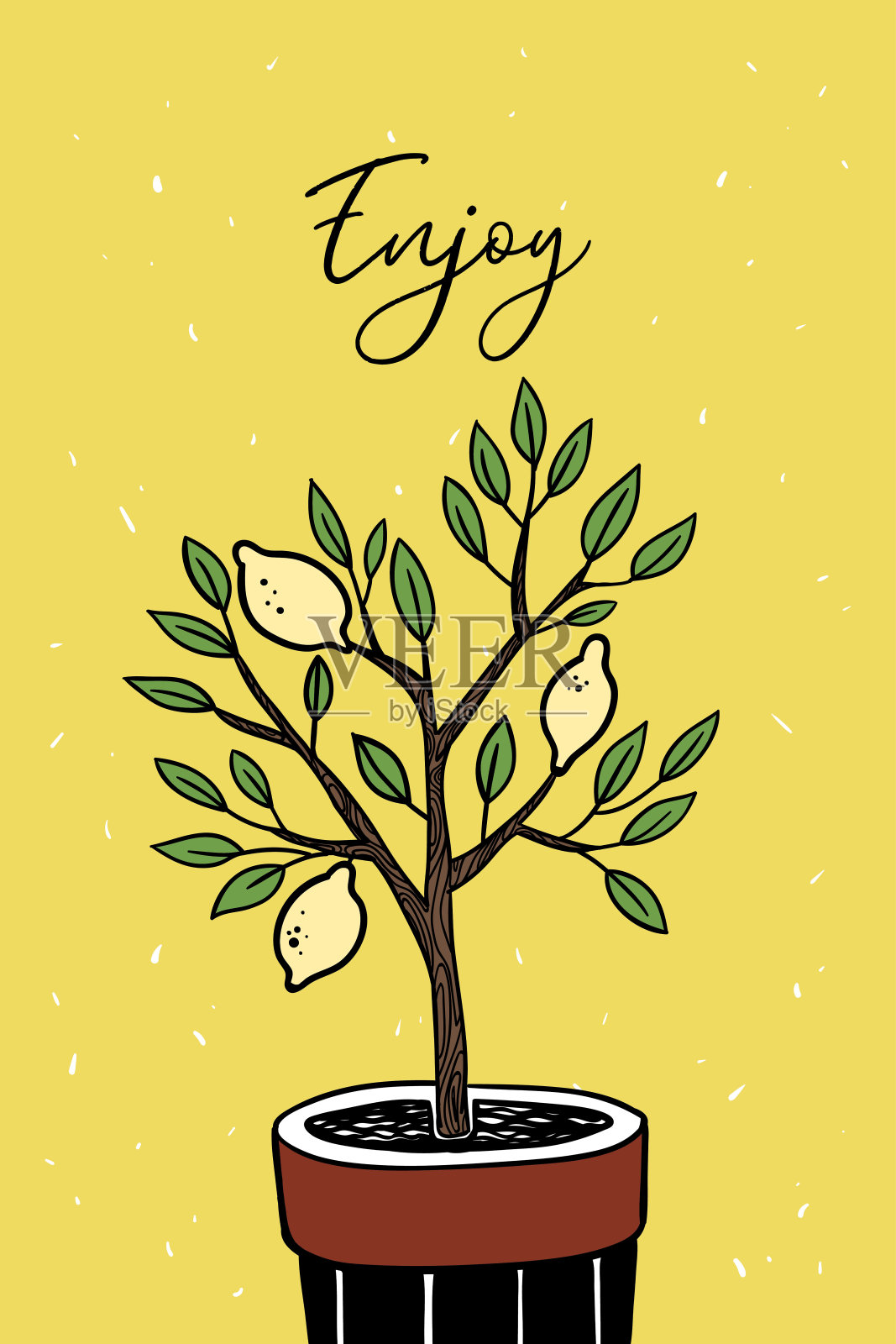 柠檬树矢量图插画图片素材