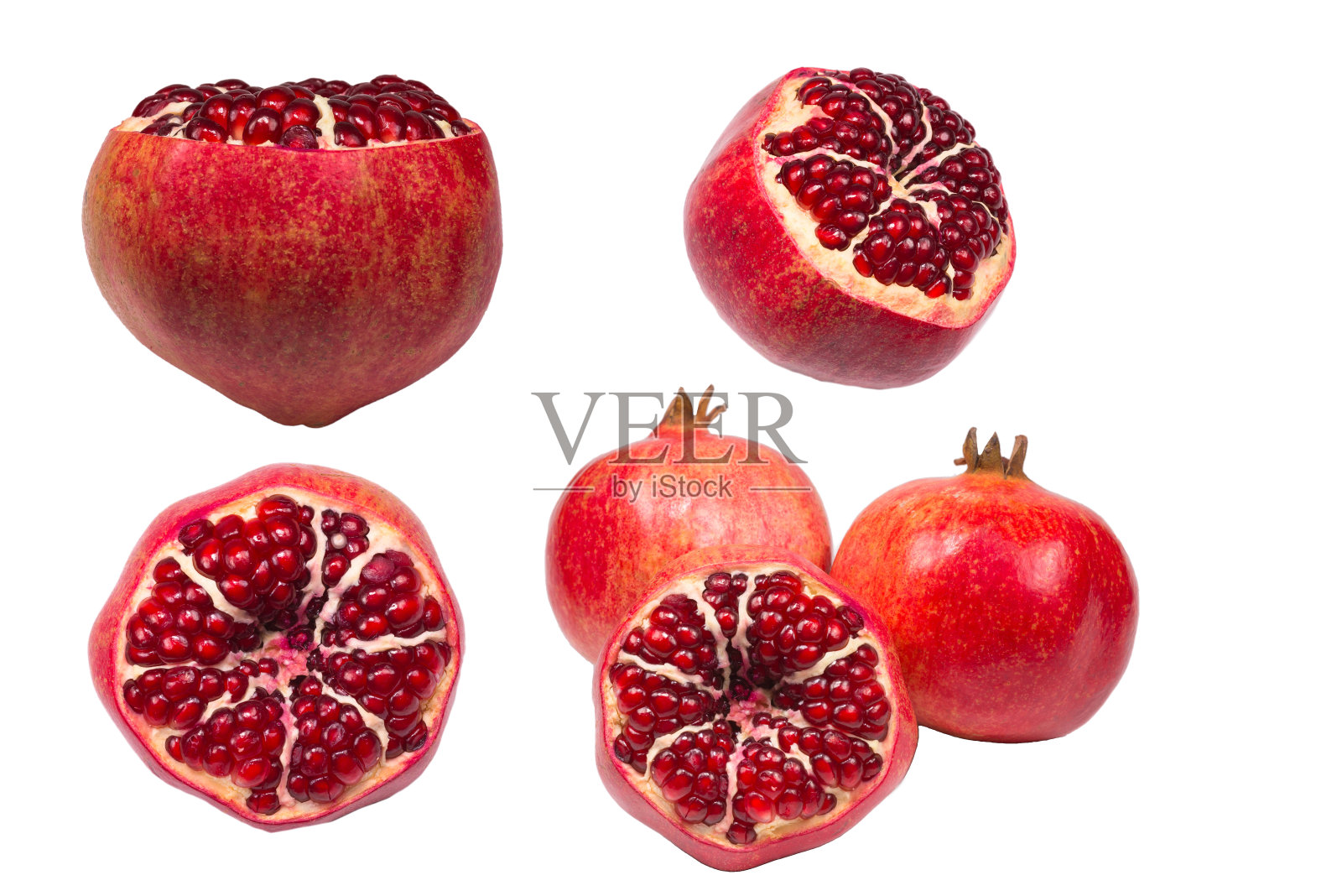 甜石榴孤立在白色的背景。照片摄影图片