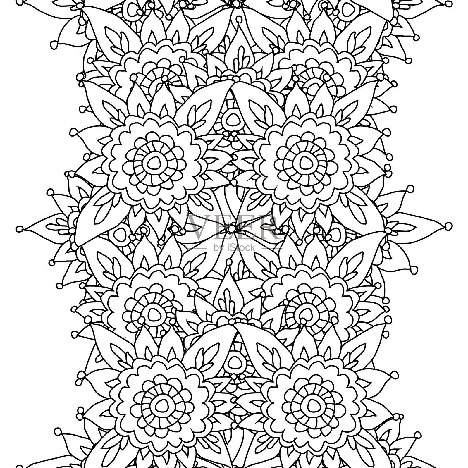 曼荼罗无缝模式插画图片素材