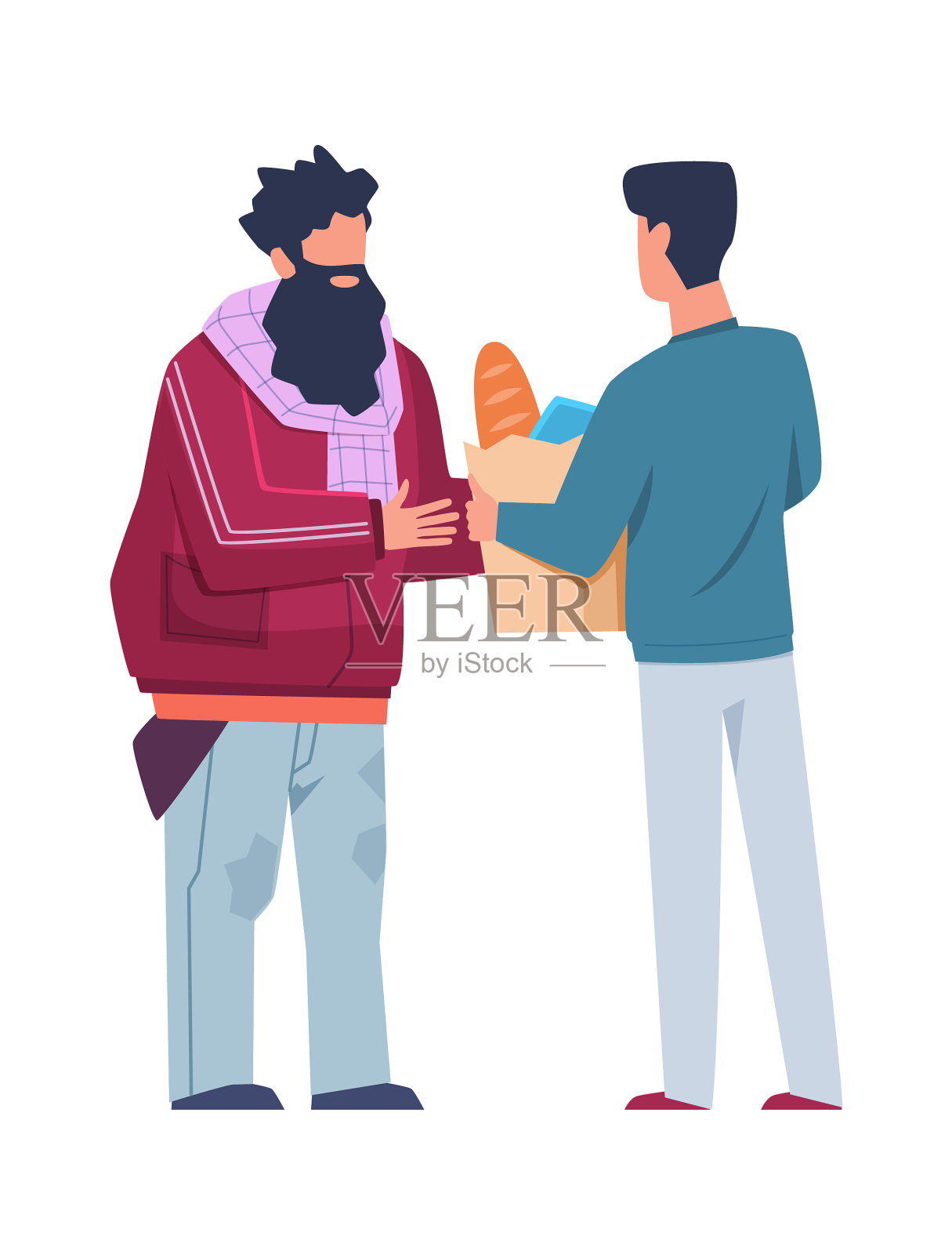 志愿者帮助无家可归的人捐赠食物设计元素图片