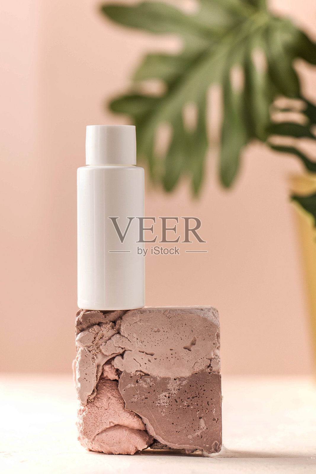 一管面部和身体护理化妆品。美容和化妆的概念。副本的空间。照片摄影图片