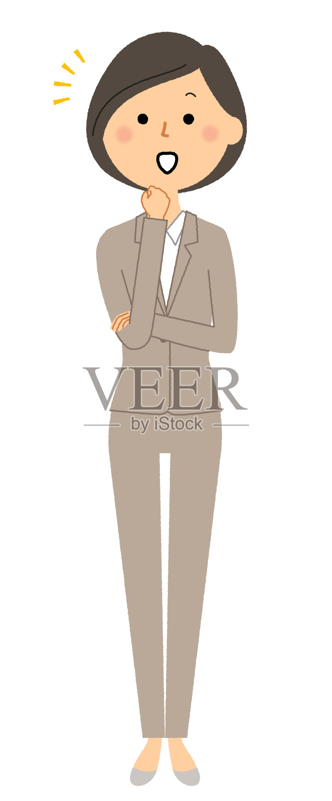 穿西装的女人引人注目插画图片素材