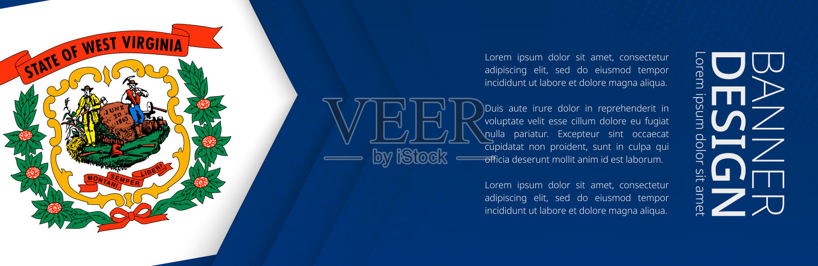 旗帜模板与美国西弗吉尼亚州为广告旅游,商务和其他。插画图片素材