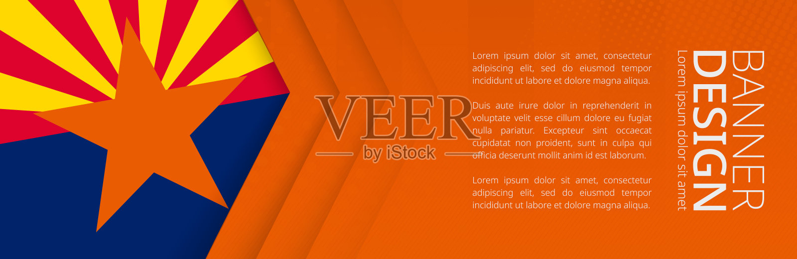 横幅模板与美国亚利桑那州的旗帜为广告旅游,商务和其他。插画图片素材