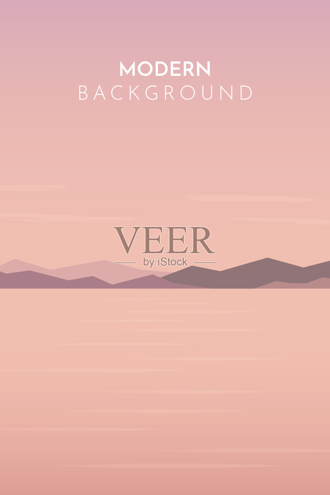 日落,白天,早晨在沙漠,山脉,抽象景观,向量横幅与多边形景观插图,极简风格插画图片素材