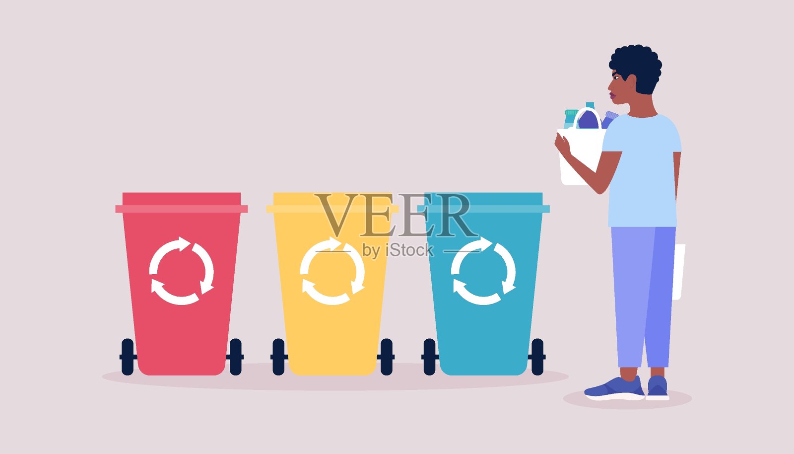 分类垃圾插画图片素材