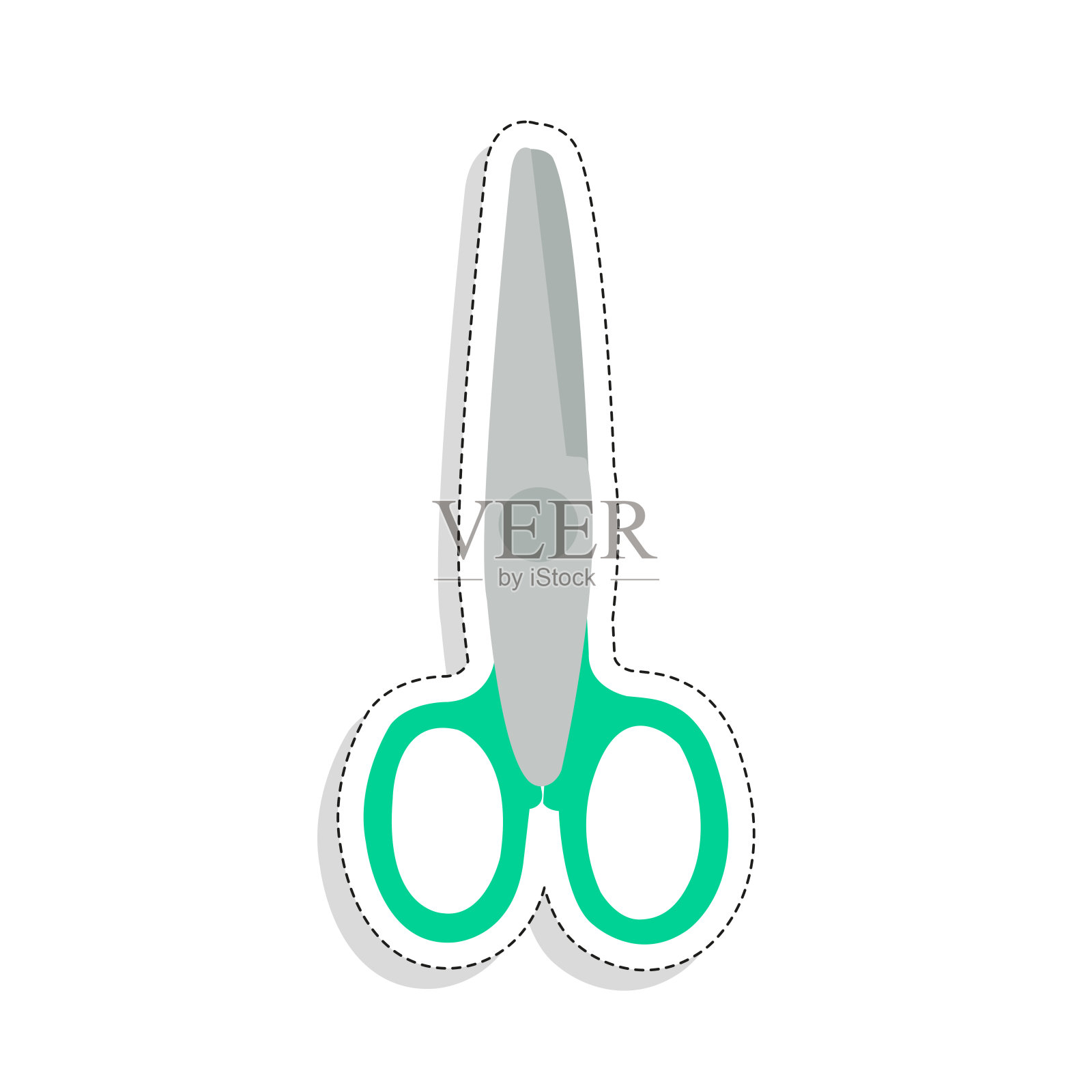 隔离剪刀工具贴纸设计元素图片