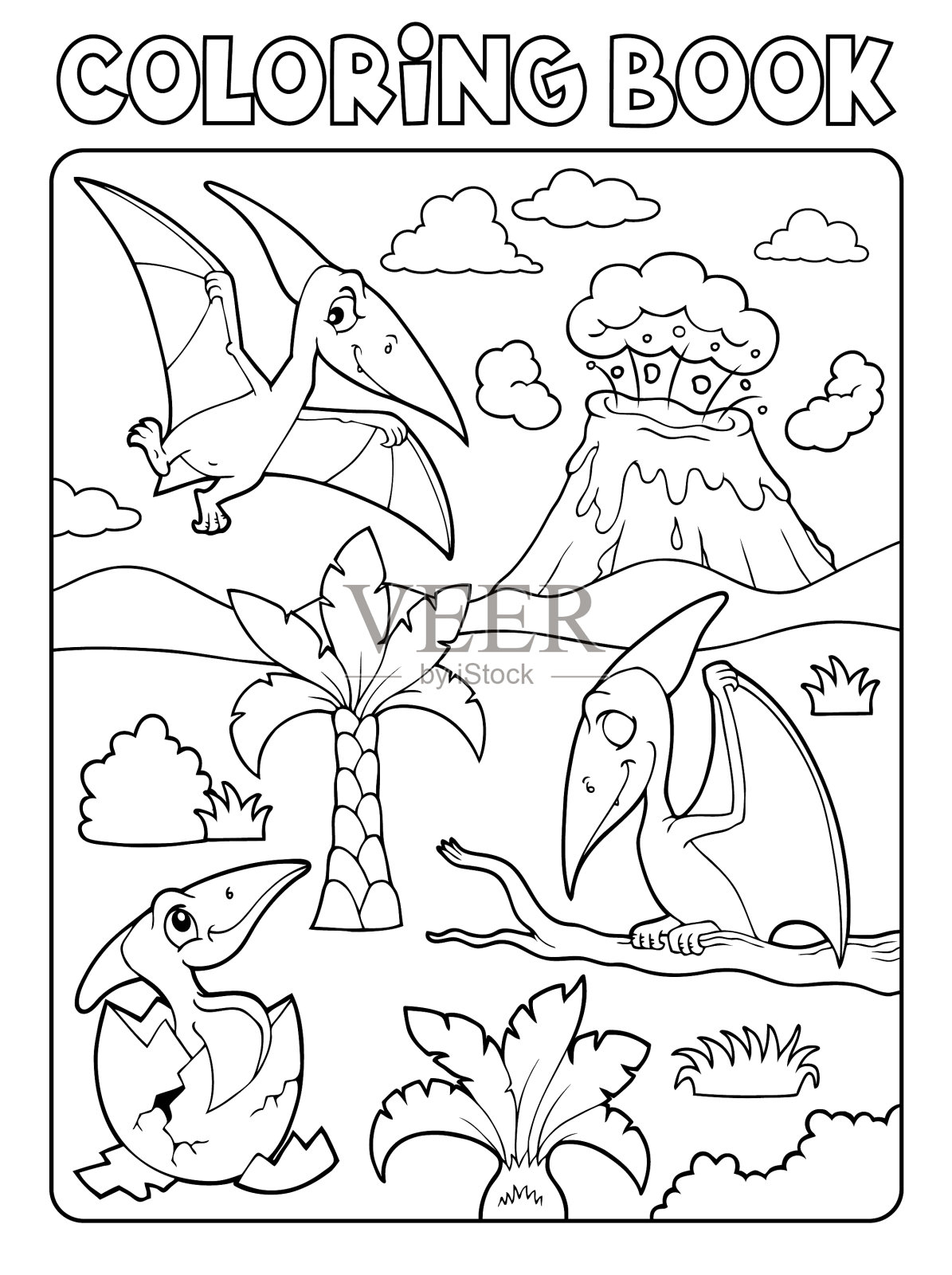 图画书翼手龙主题图1插画图片素材