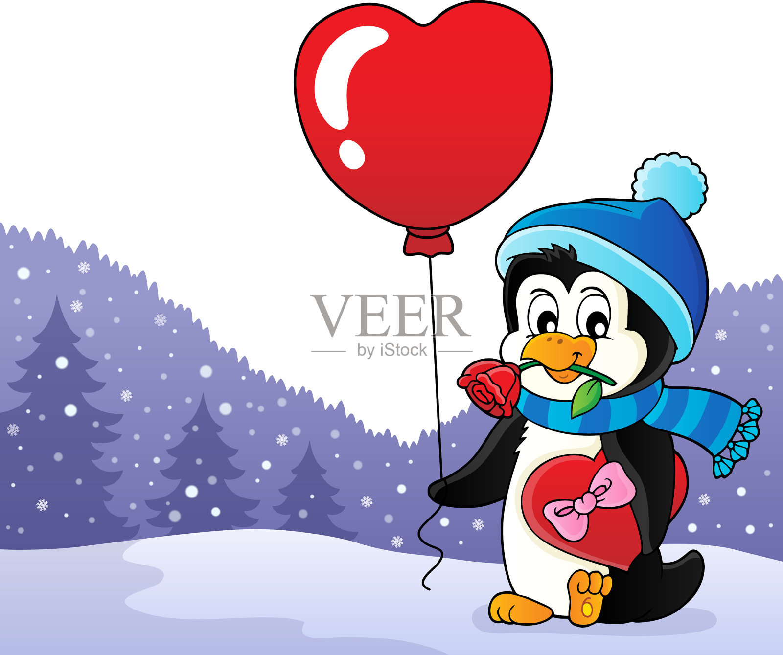 可爱的情人节企鹅主题图片4插画图片素材