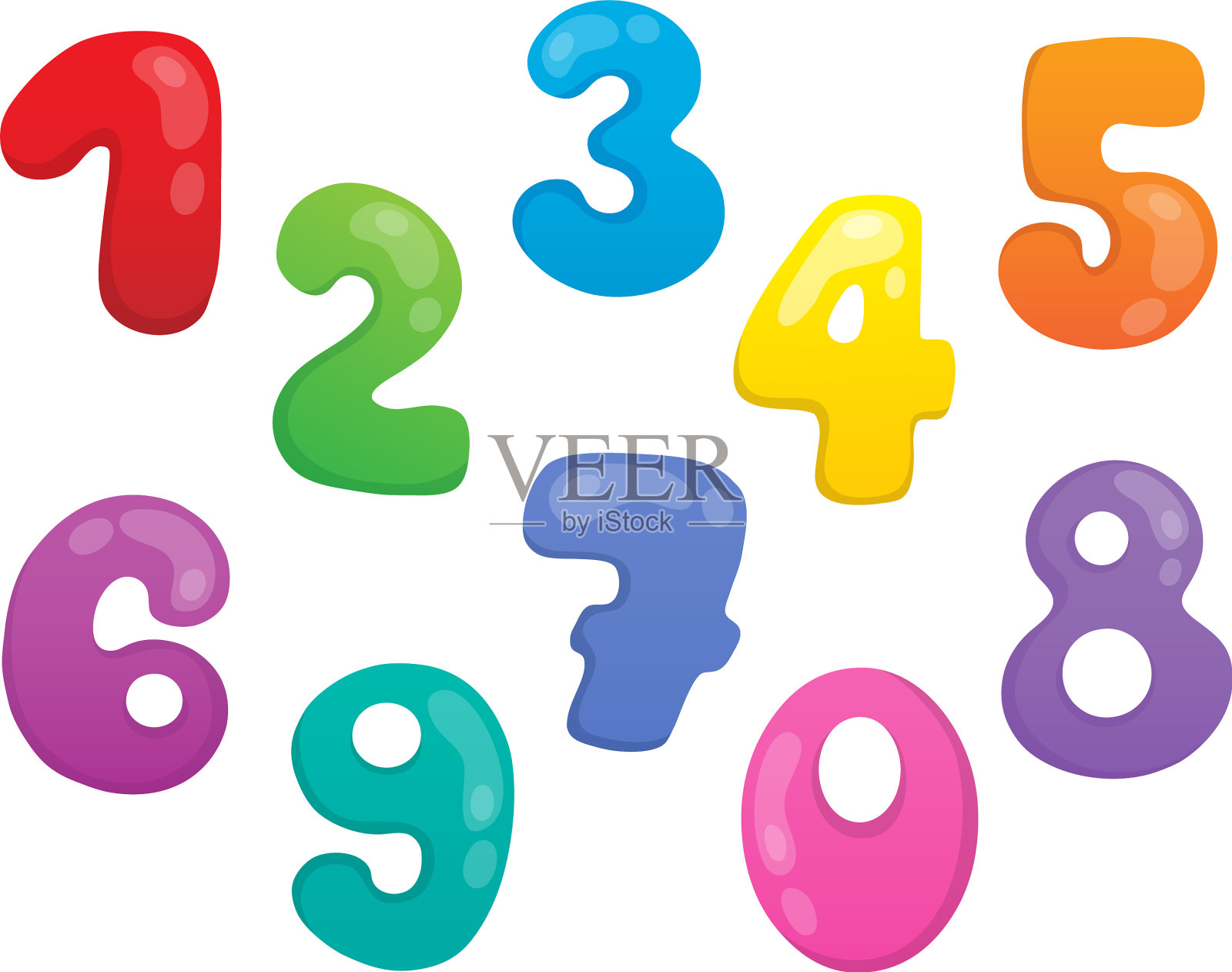 风格化数字主题集1插画图片素材