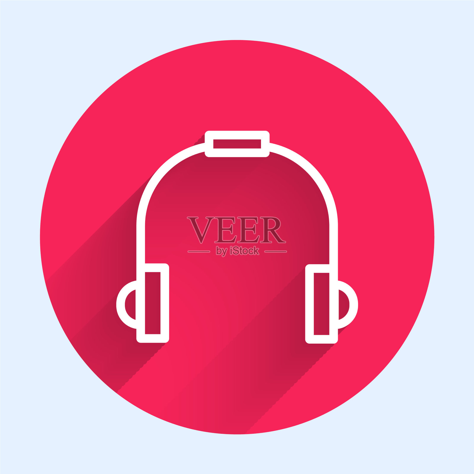 耳机图标白线与长隔离插画图片素材