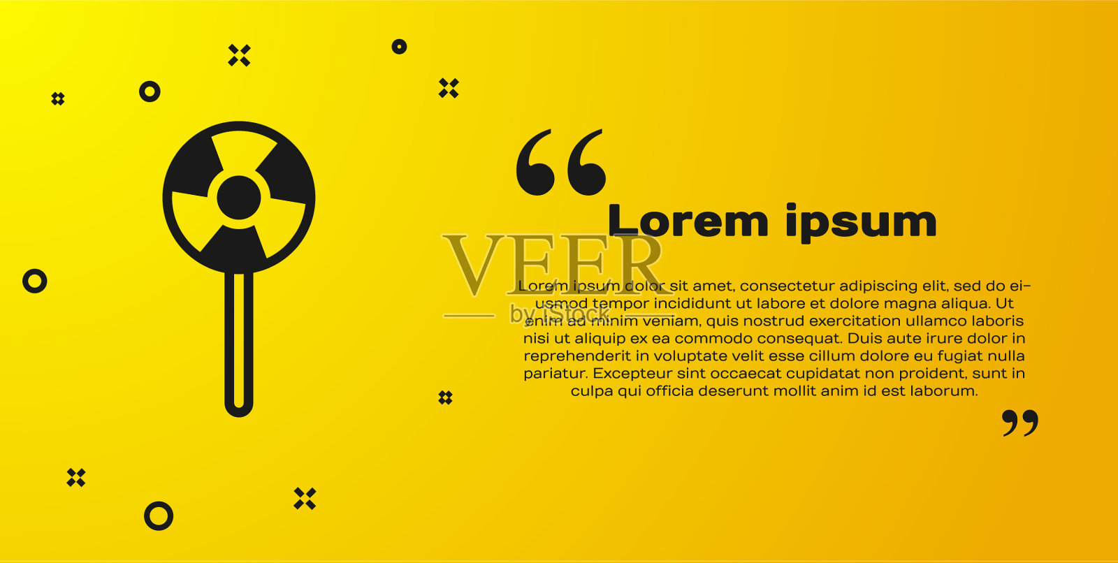 黑色棒棒糖图标孤立在黄色背景插画图片素材