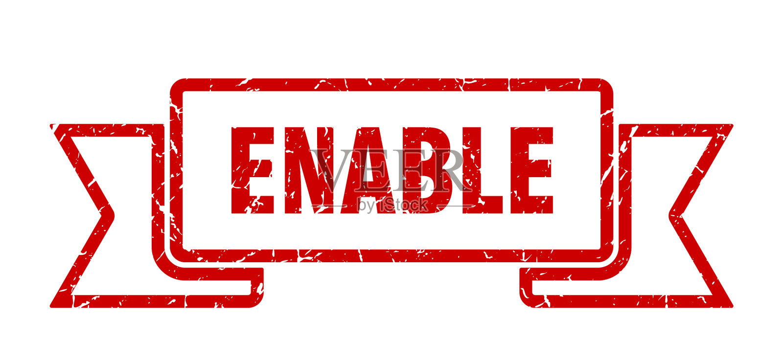 Enable ribbon启用grunge band sign启用插画图片素材