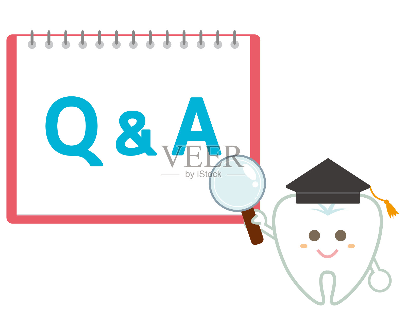 牙齿人物插图。牙医。标题。火焰。插画图片素材