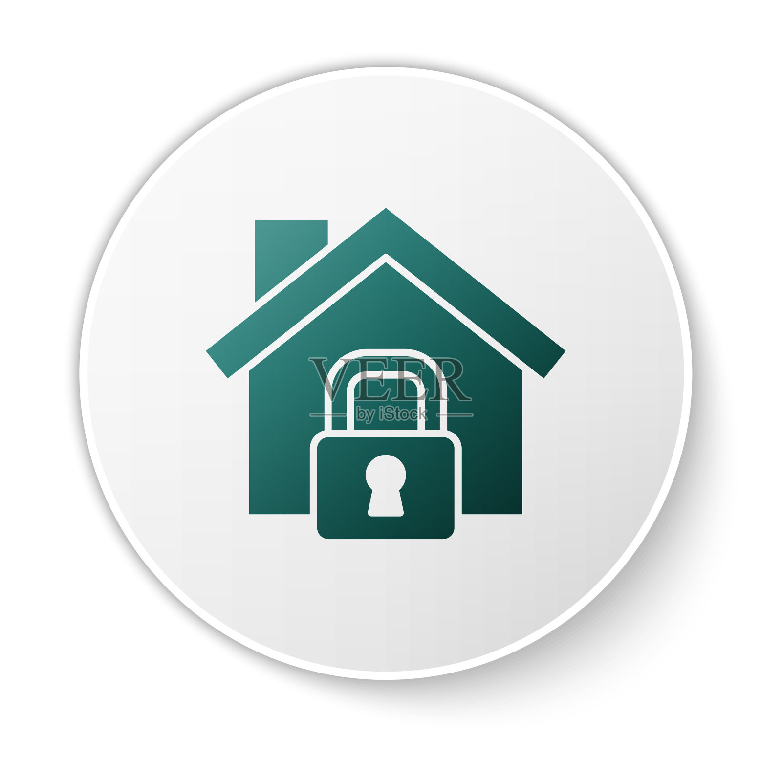 绿屋在保护图标隔离上插画图片素材