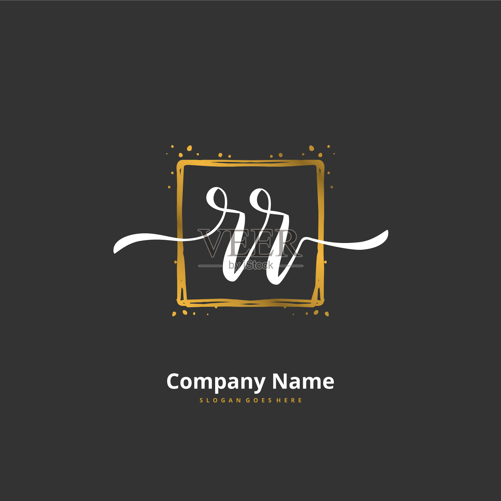 首字母书写和签名标志插画图片素材