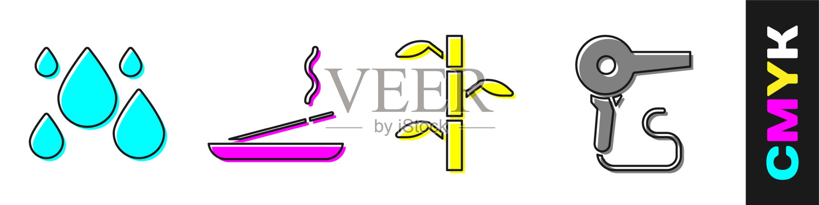 集水滴香spa棍竹茎设计元素图片