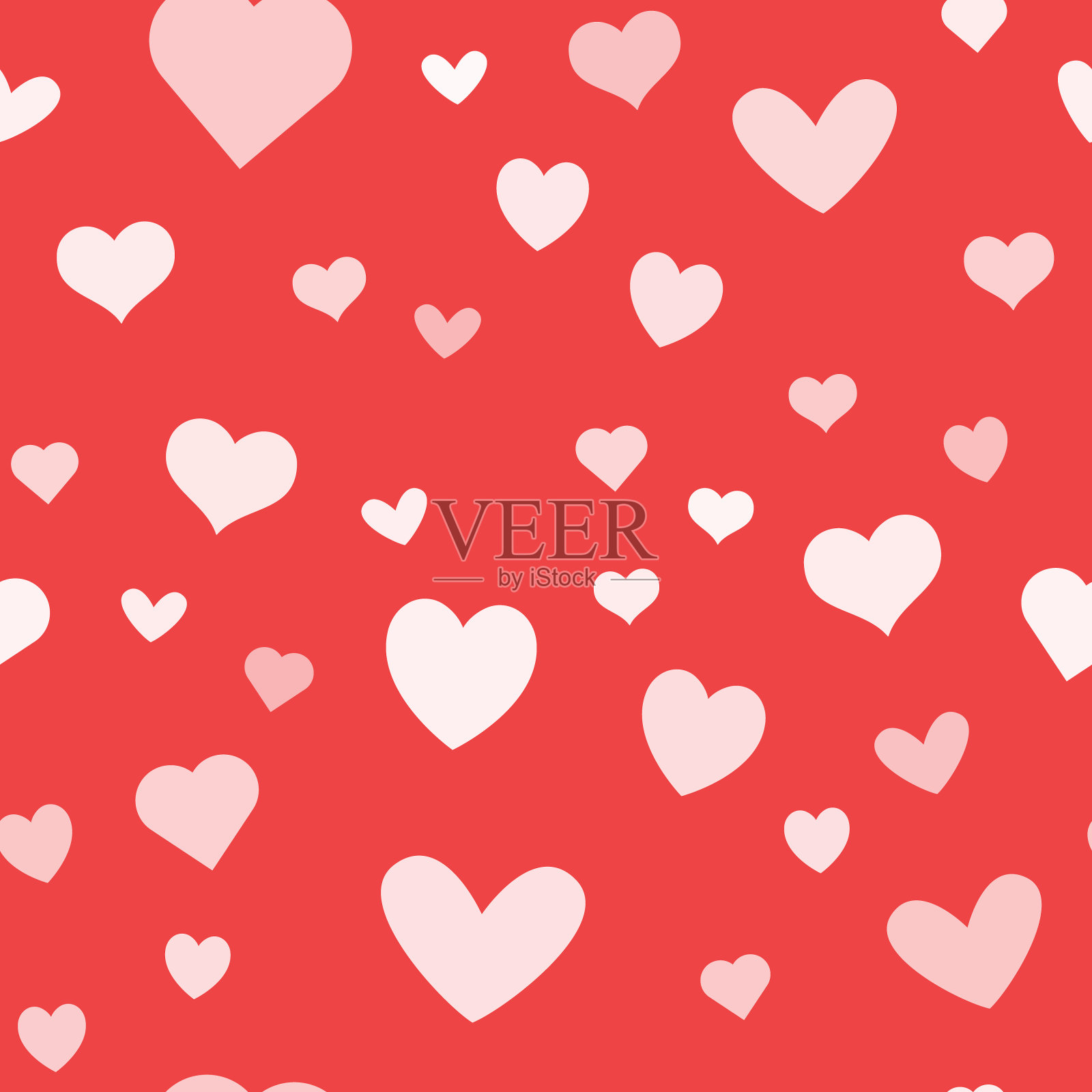 心形图标无缝模式插画图片素材