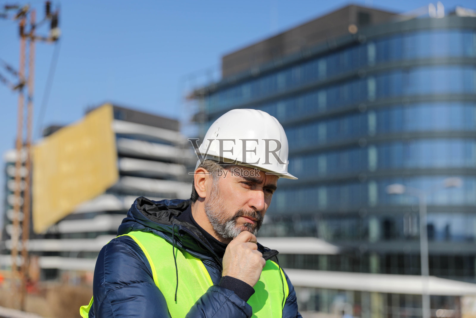高级商人建筑师头盔建筑工地建筑建筑照片摄影图片