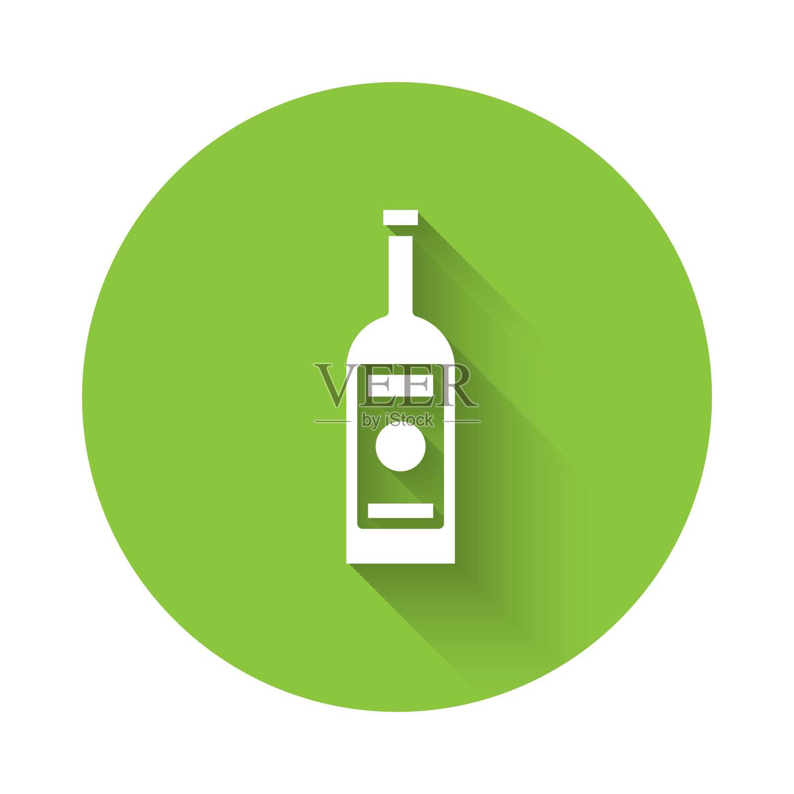 白色玻璃瓶伏特加图标孤立插画图片素材