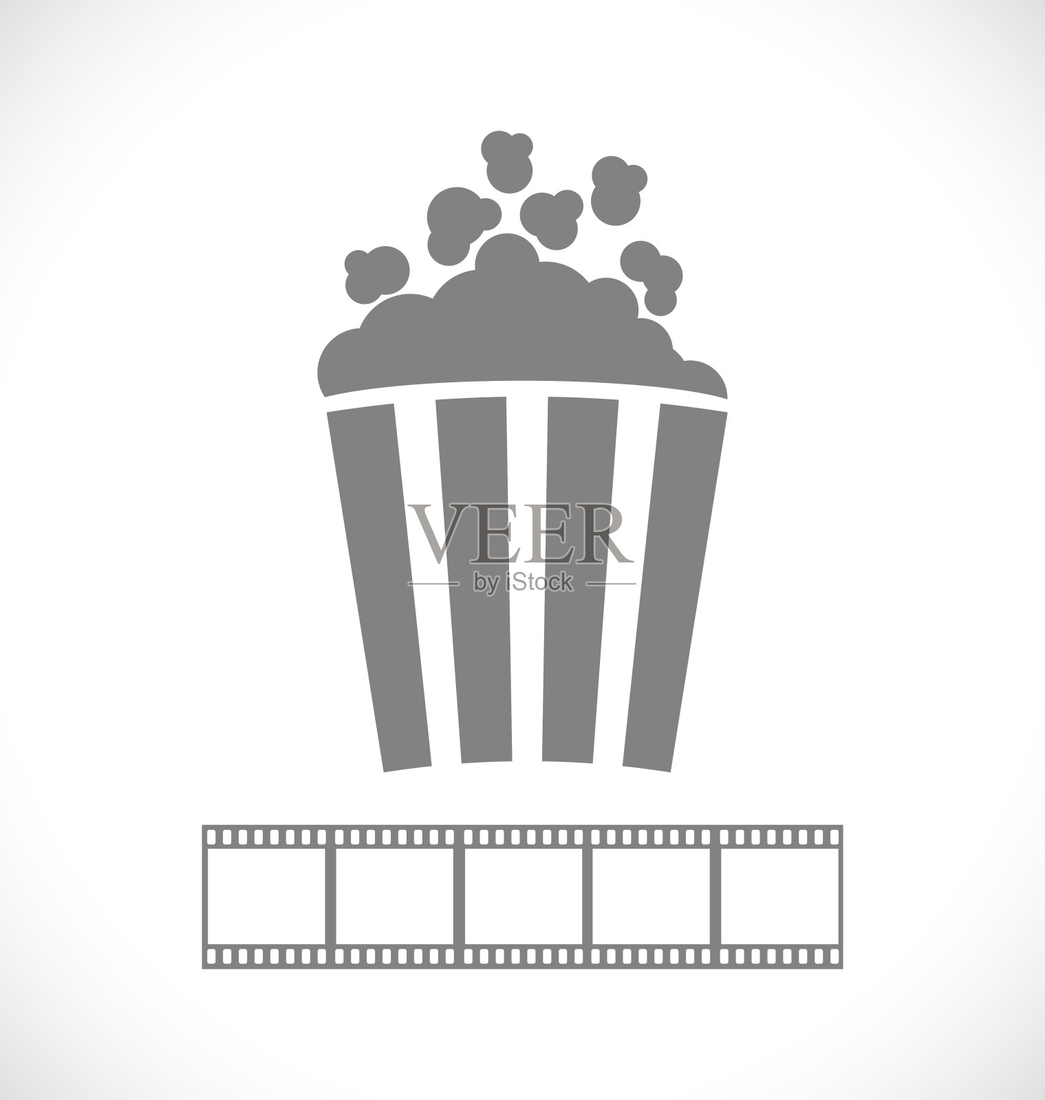 爆米花胶卷卷轴插画图片素材