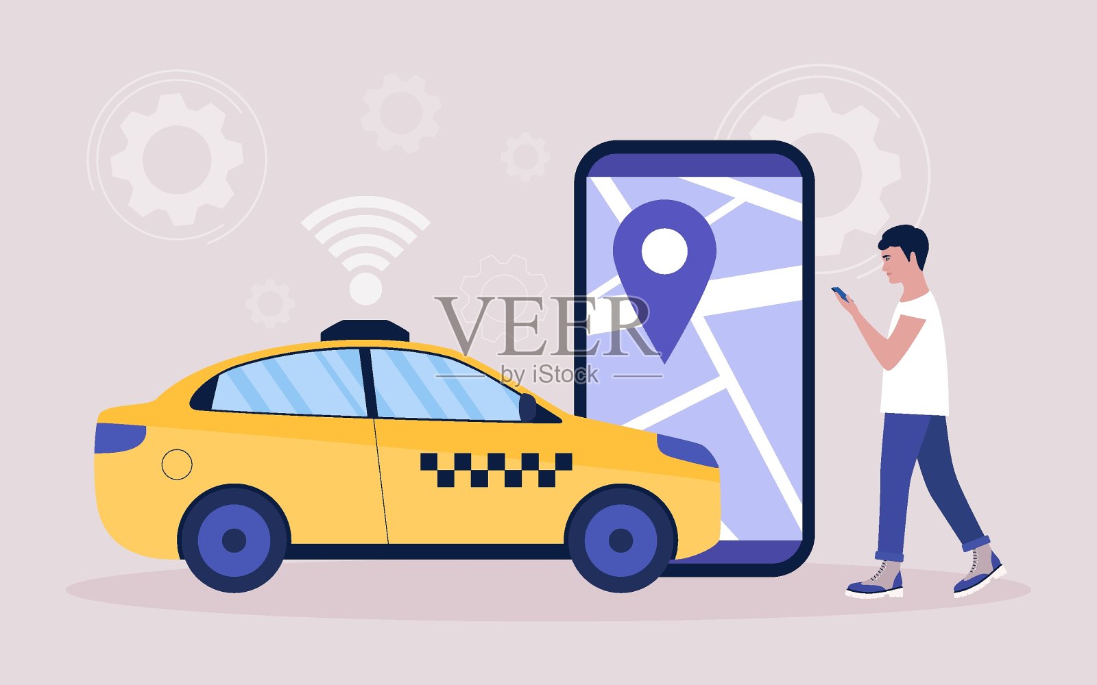 出租车的概念插画图片素材