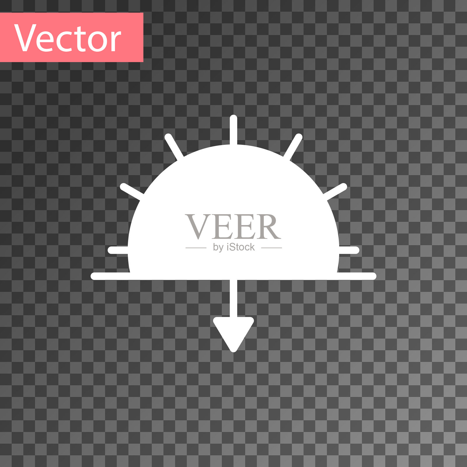 白色日落图标孤立上透明图标素材