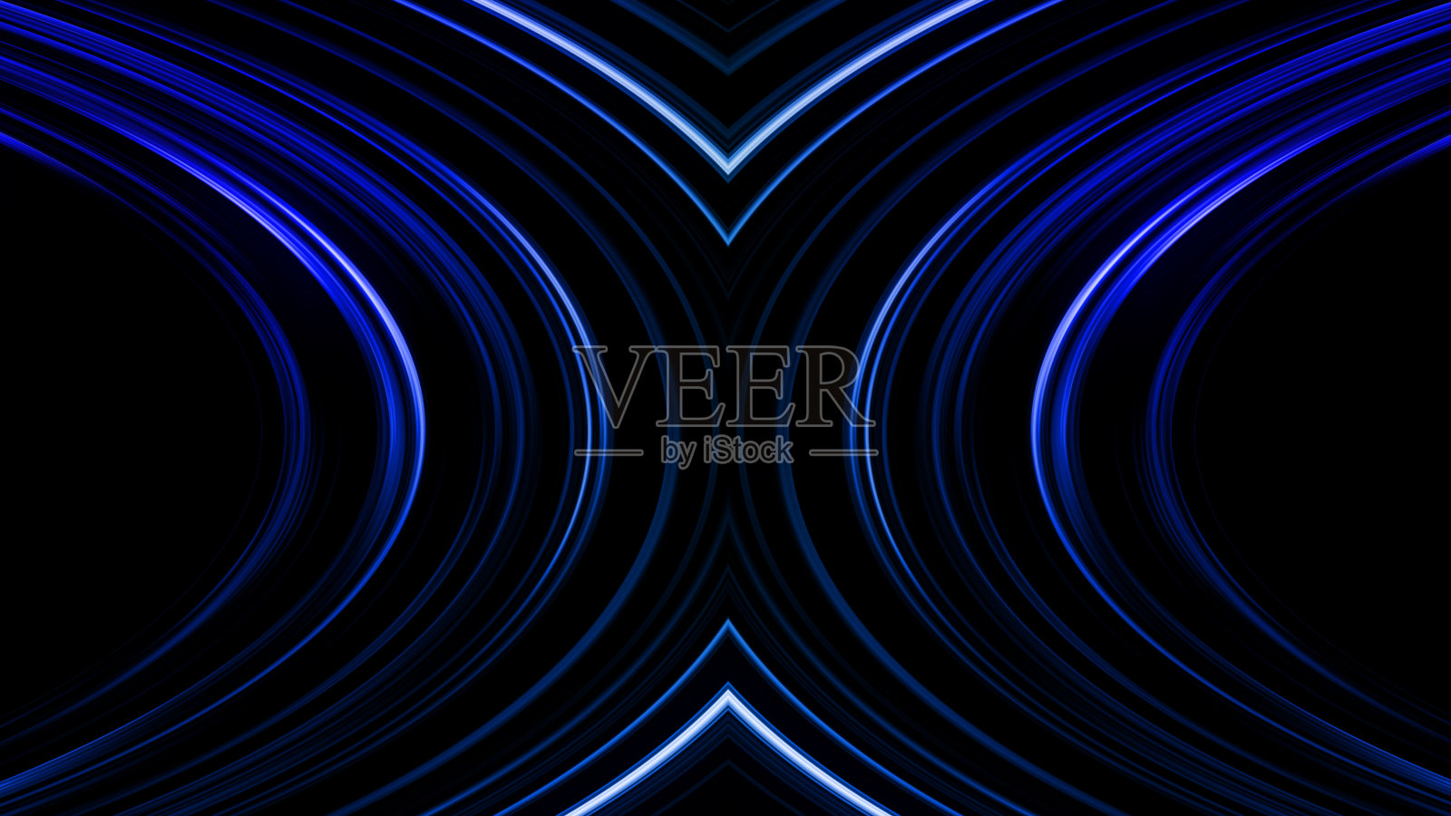 抽象亮蓝线背景与闪烁发光运动速度条纹插画图片素材