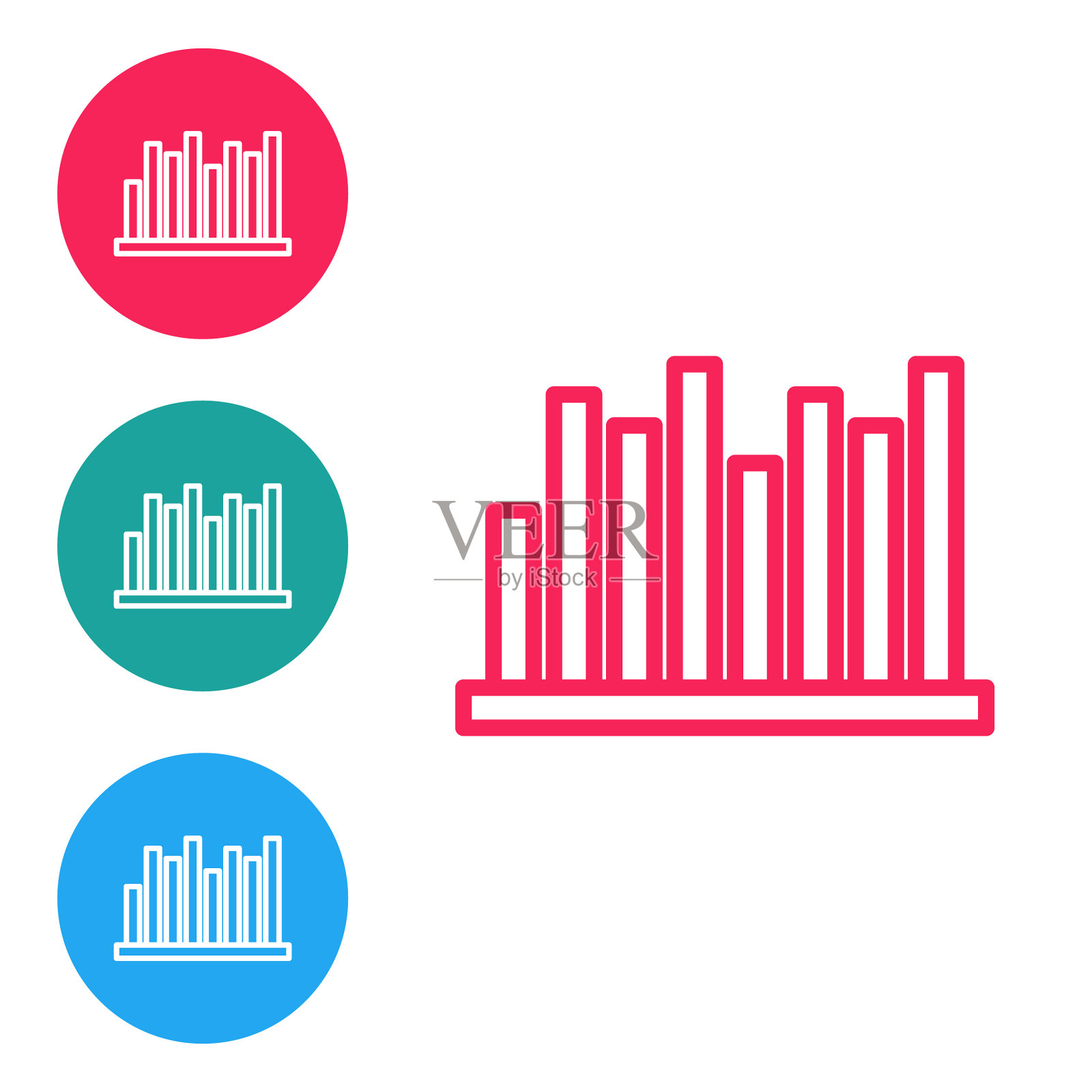 红色线饼图信息图图标隔离上插画图片素材