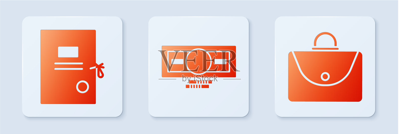 Set成堆的纸钱现金诉讼纸和图标素材