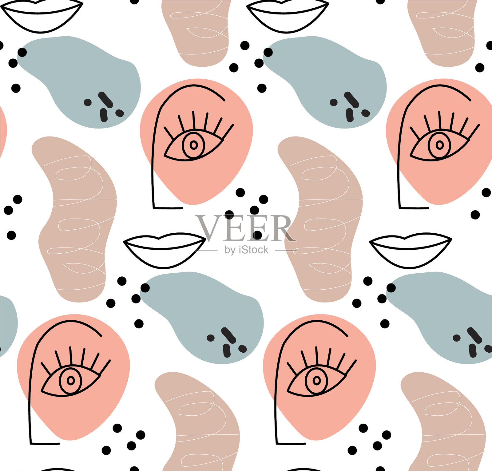 抽象图案在现代潮人风格中有一种插画图片素材