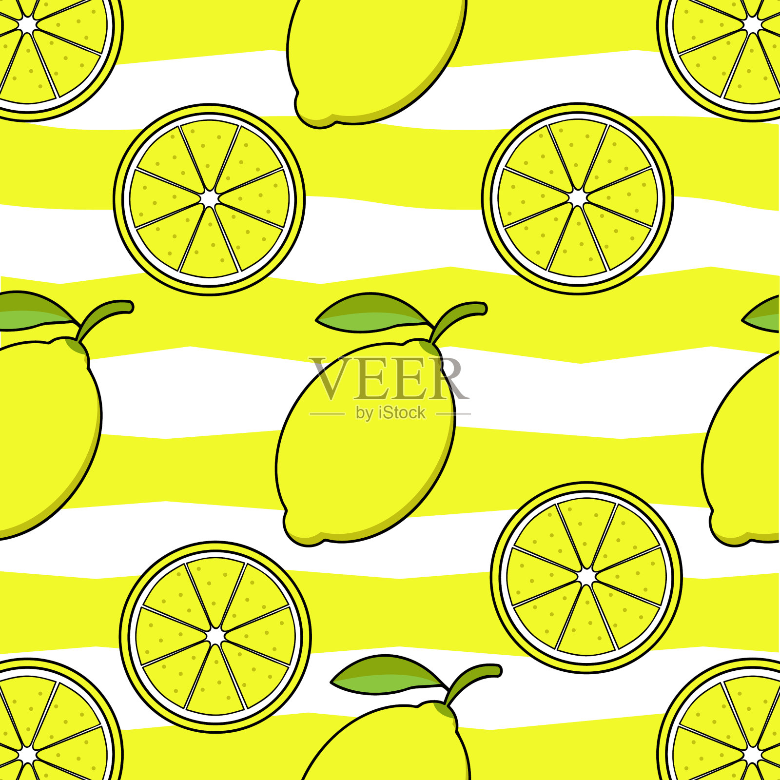 可爱的图案柠檬水果为设计背景插画图片素材
