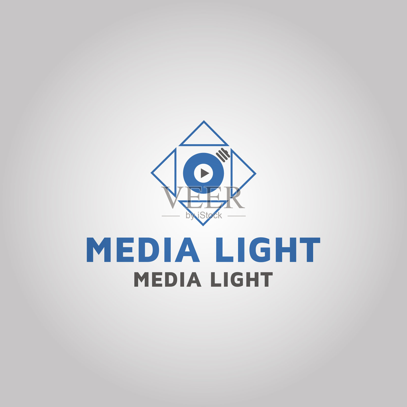 媒体灯光标志设计模板插画图片素材