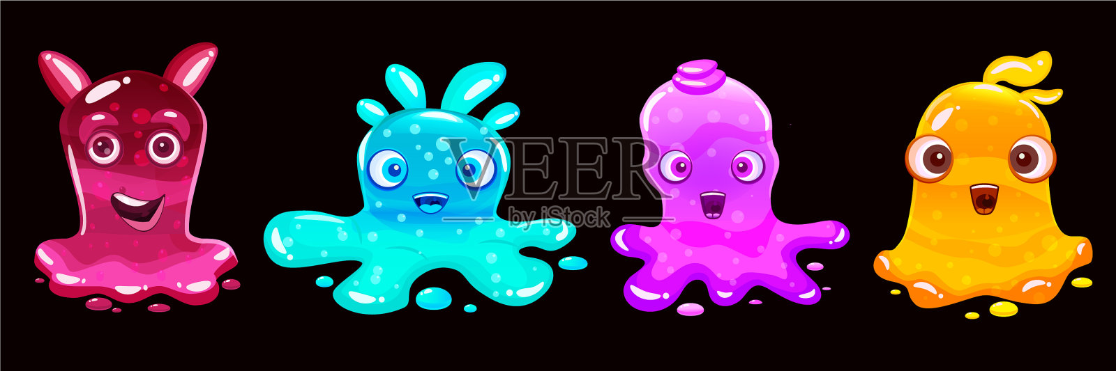 设置黏液果冻怪物人物液体黄色图标素材