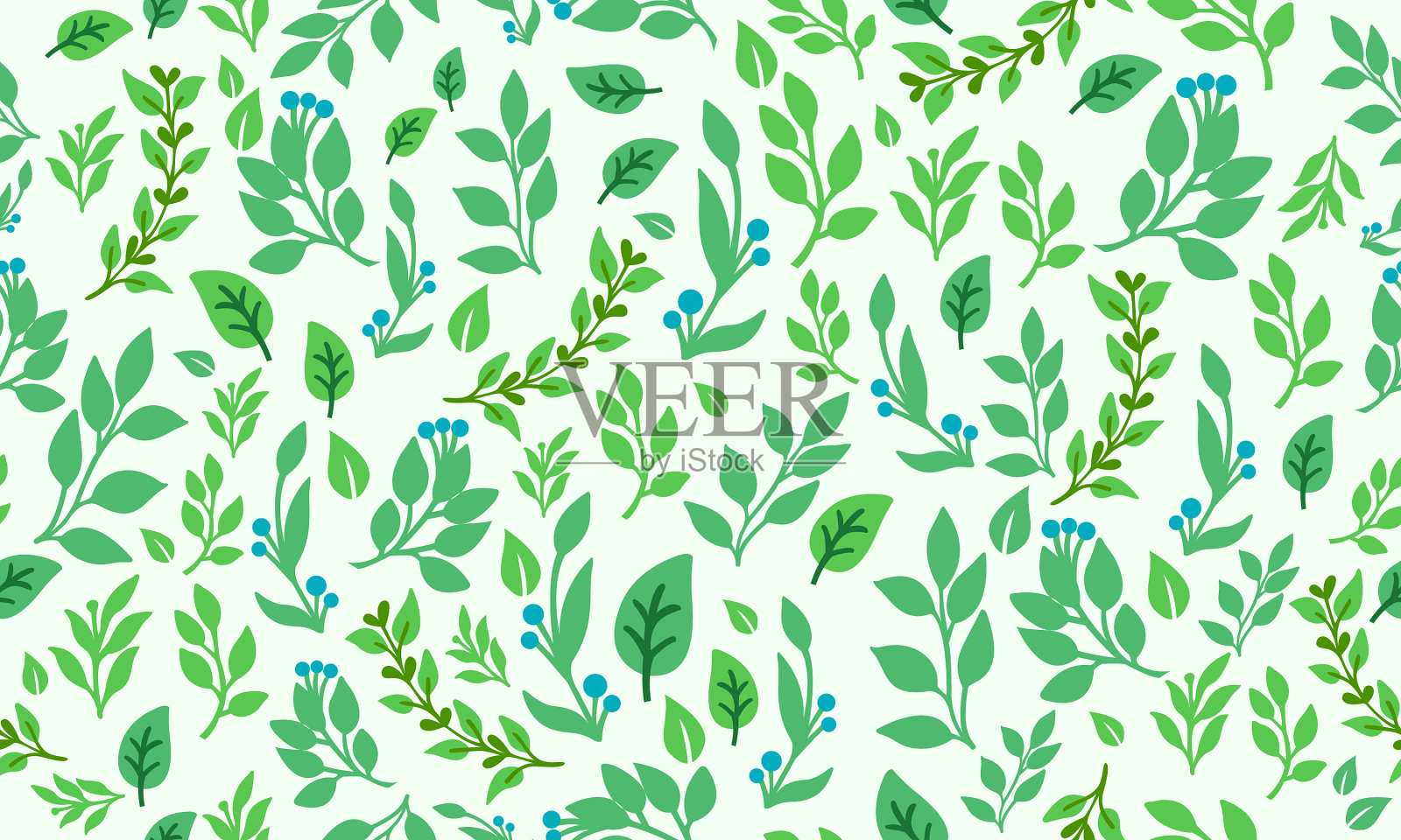 优雅的叶子和花的春天插画图片素材