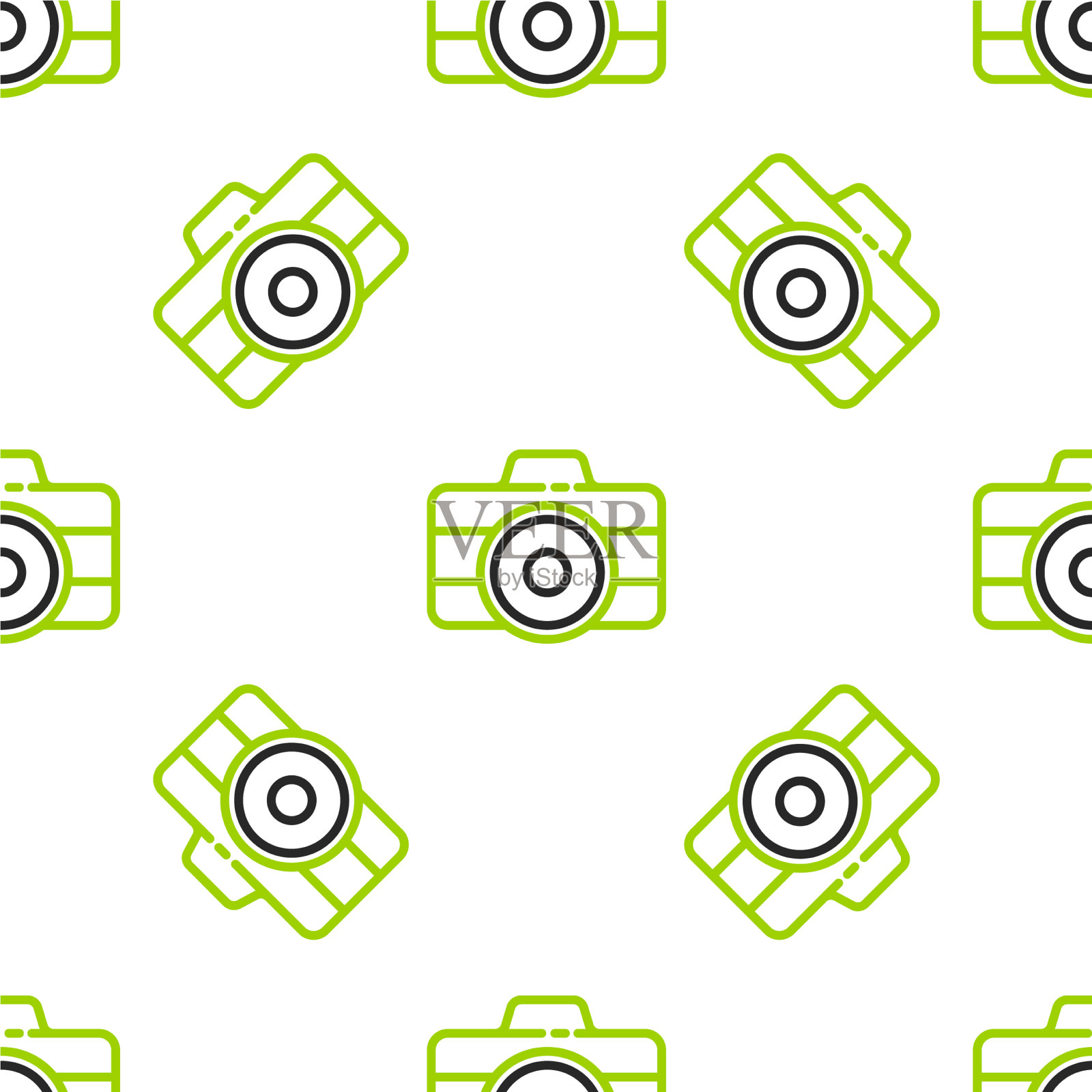 线条照片相机图标隔离无缝模式插画图片素材