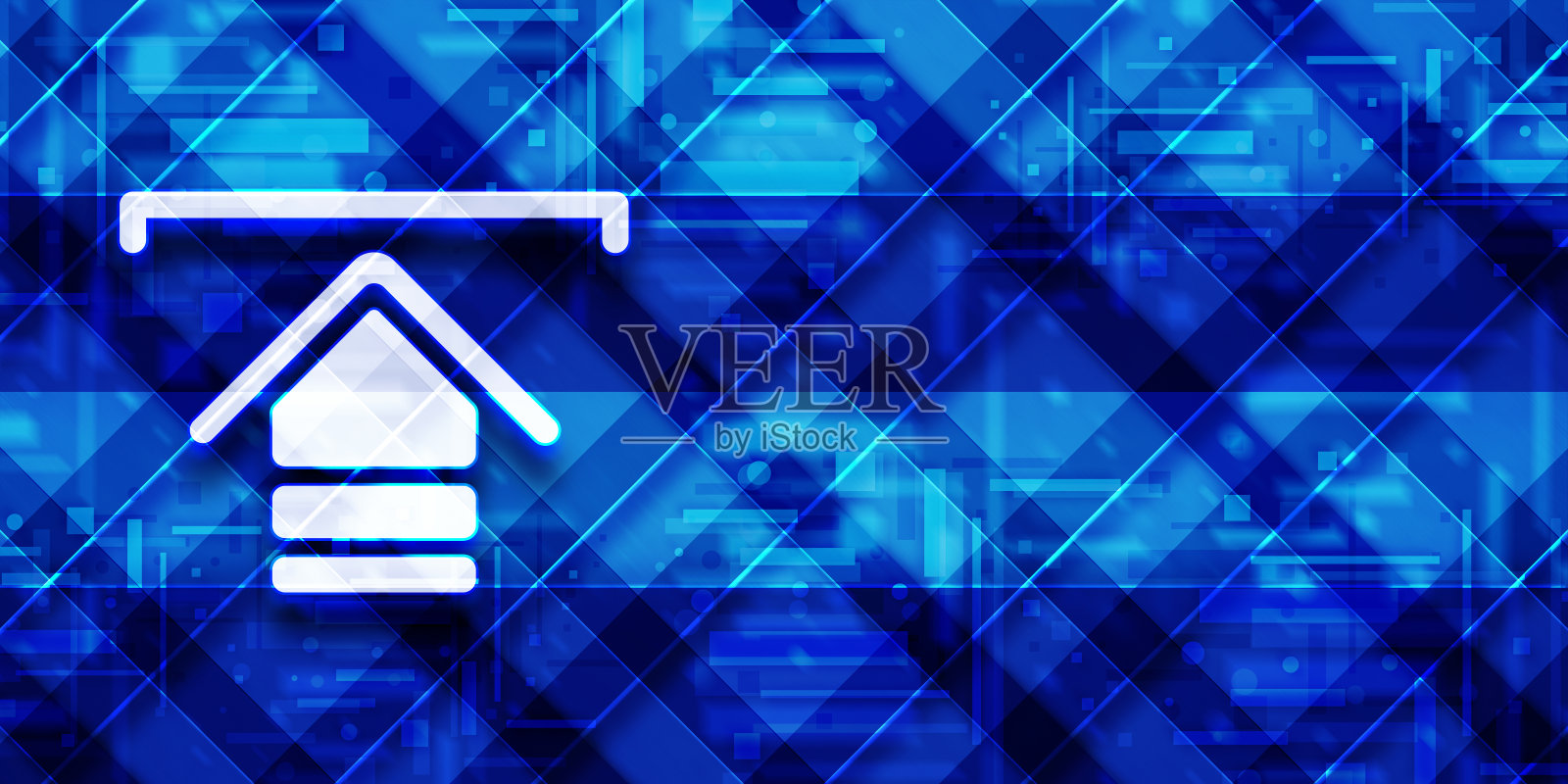 上传图标现代玻璃蓝色旗帜背景图案插图插画图片素材