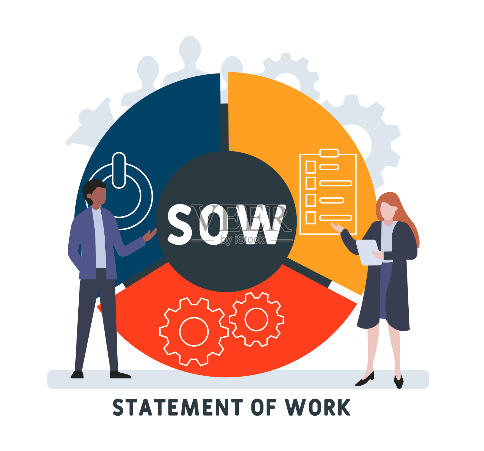 以人为本的平面设计。工作陈述首字母缩写,企业概念背景。插画图片素材