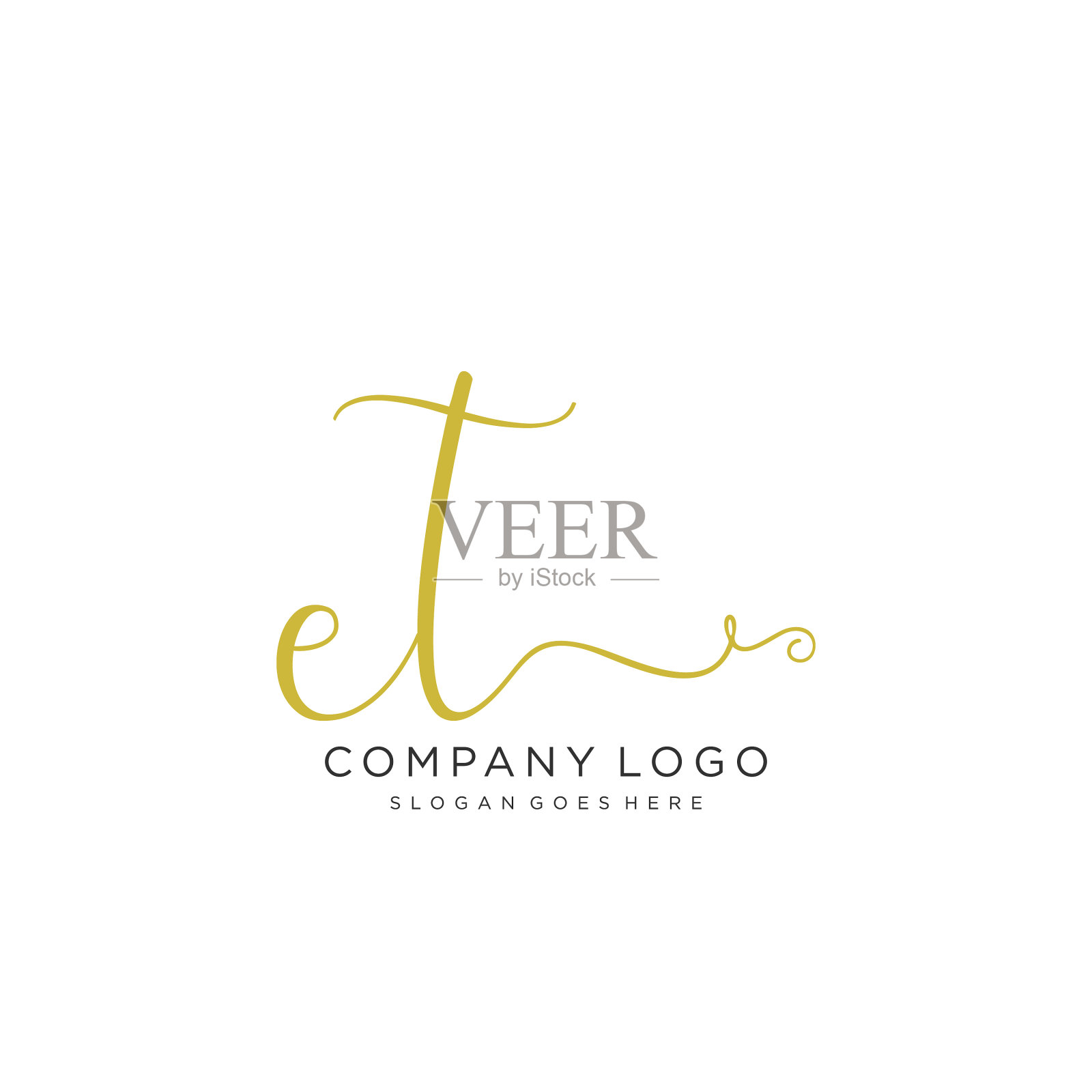 Et初始手写标识设计插画图片素材