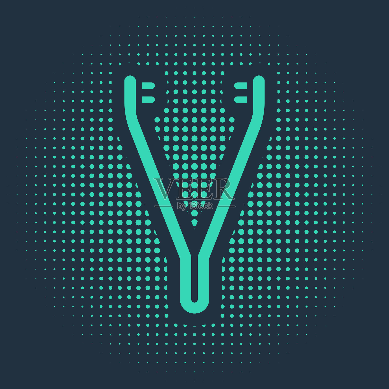 绿色医用镊子图标被隔离在蓝色上插画图片素材