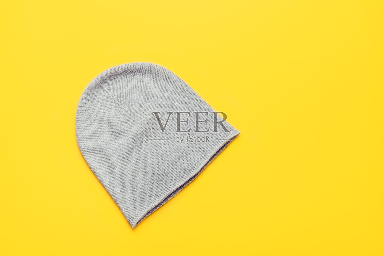 灰色中性羊绒无檐小便帽照片摄影图片