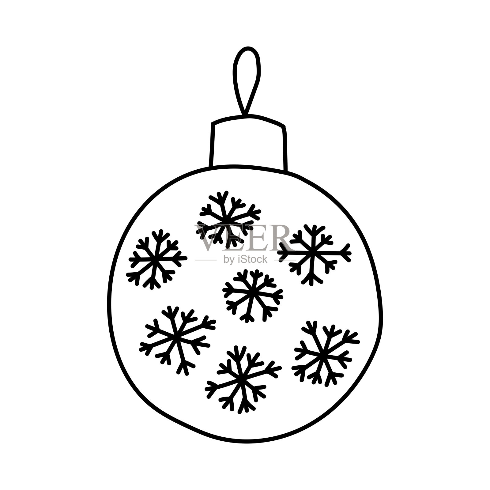 圣诞装饰品的涂鸦插图插画图片素材