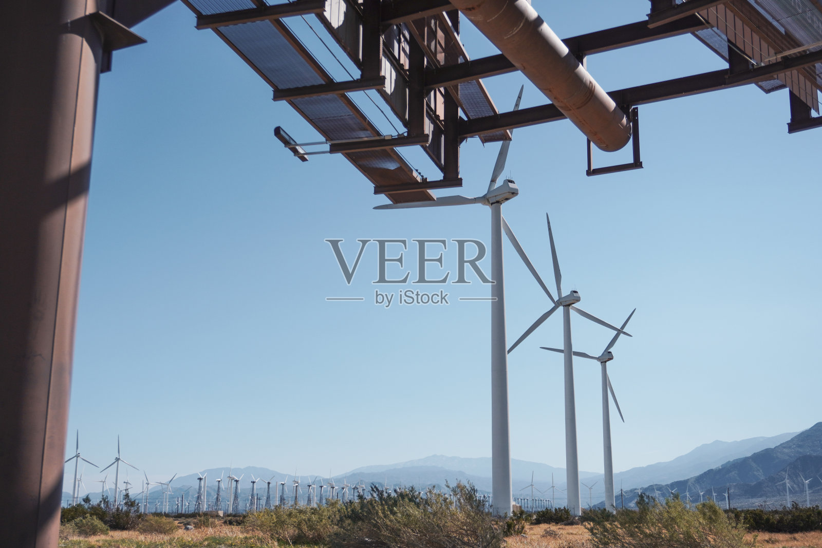 棕榈泉风力涡轮机照片摄影图片