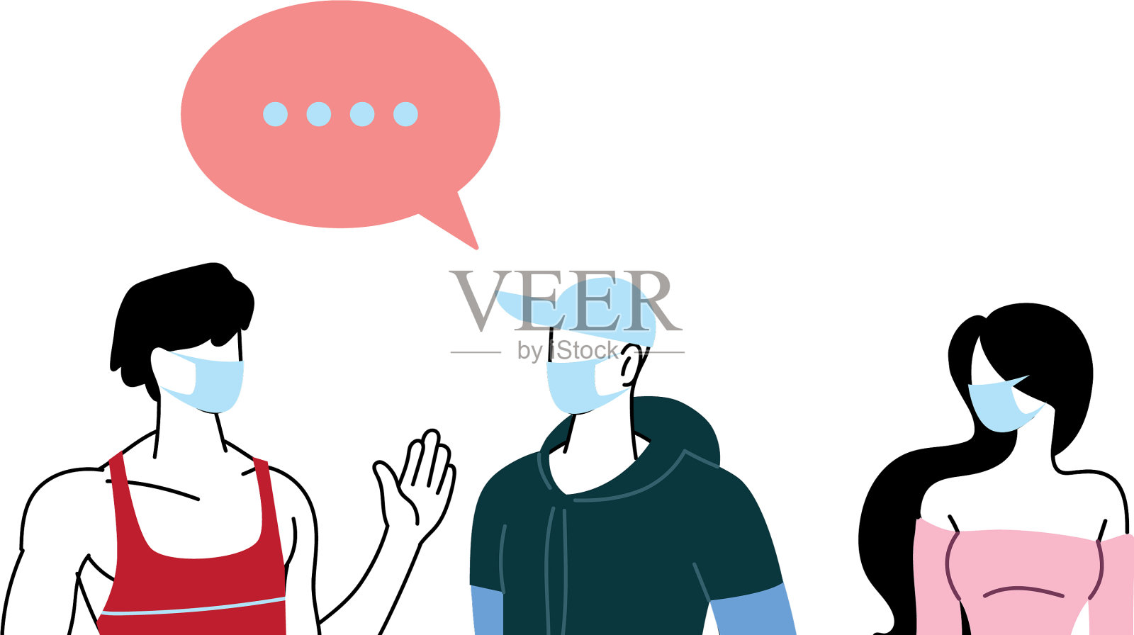 戴着面具的人在说话设计元素图片