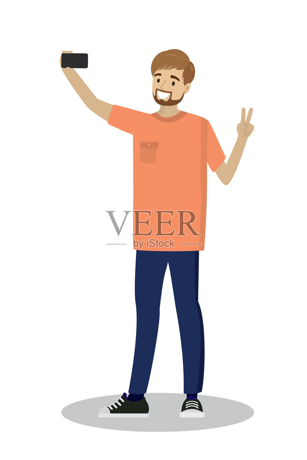 一个年轻的白人男子在自拍设计元素图片