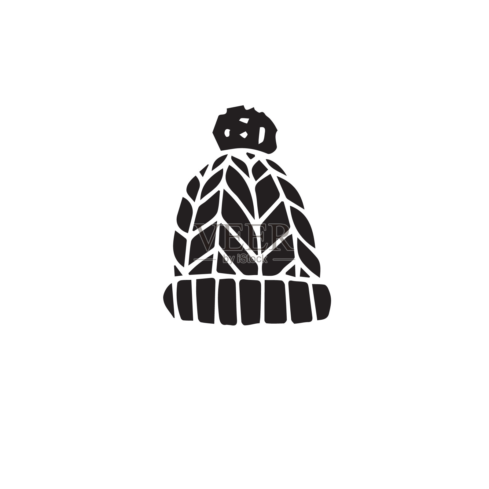 矢量手绘涂鸦素描黑色冬季帽子插画图片素材